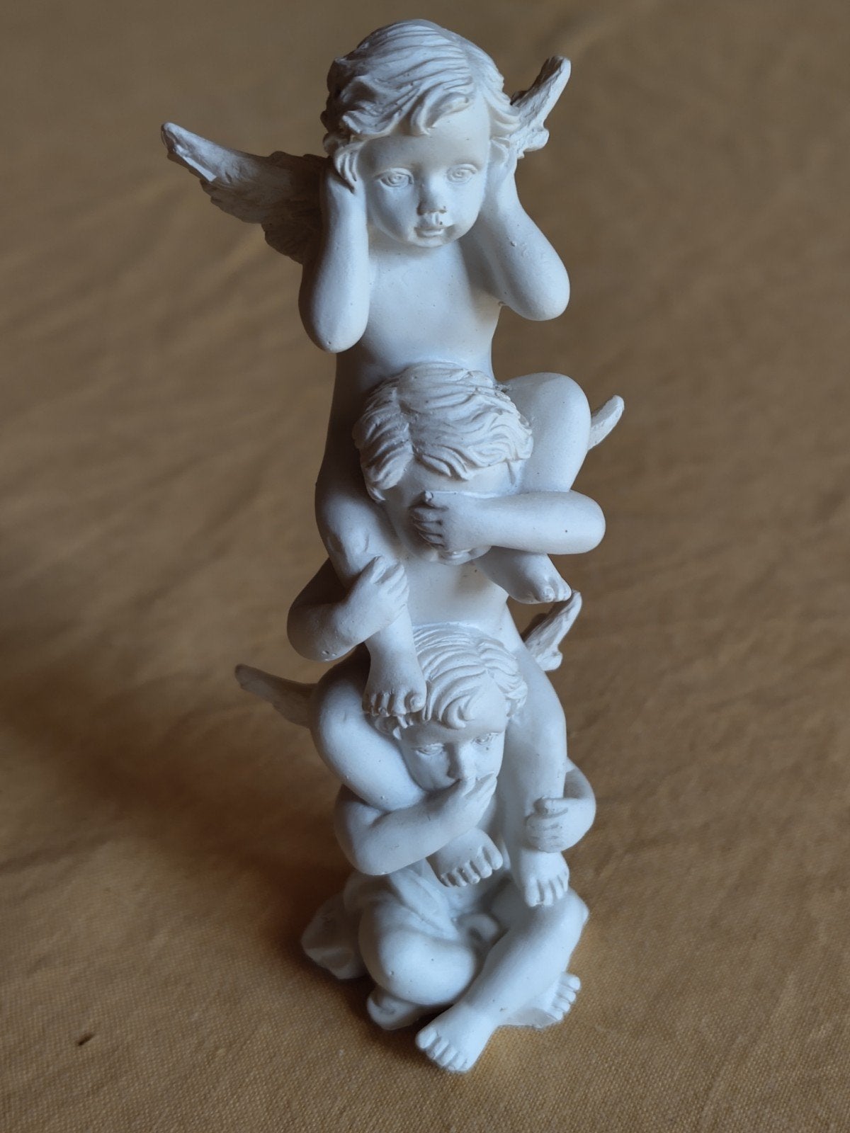 3 engeltjes 'horen-zien-zwijgen', Antiquités & Art, Enlèvement ou Envoi, Blanc