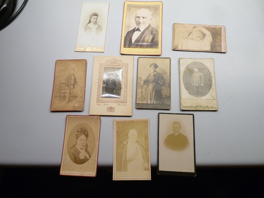 CDV - oude foto's op karton eind jaren 1800  lees verder !!!, Gebruikt, Foto, Klederdracht, Ophalen of Verzenden