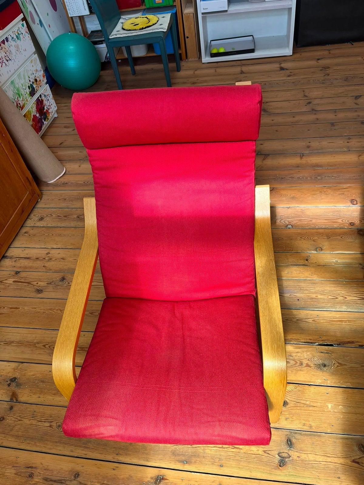 Fauteuil ikea Poäng rouge, Enlèvement, Utilisé