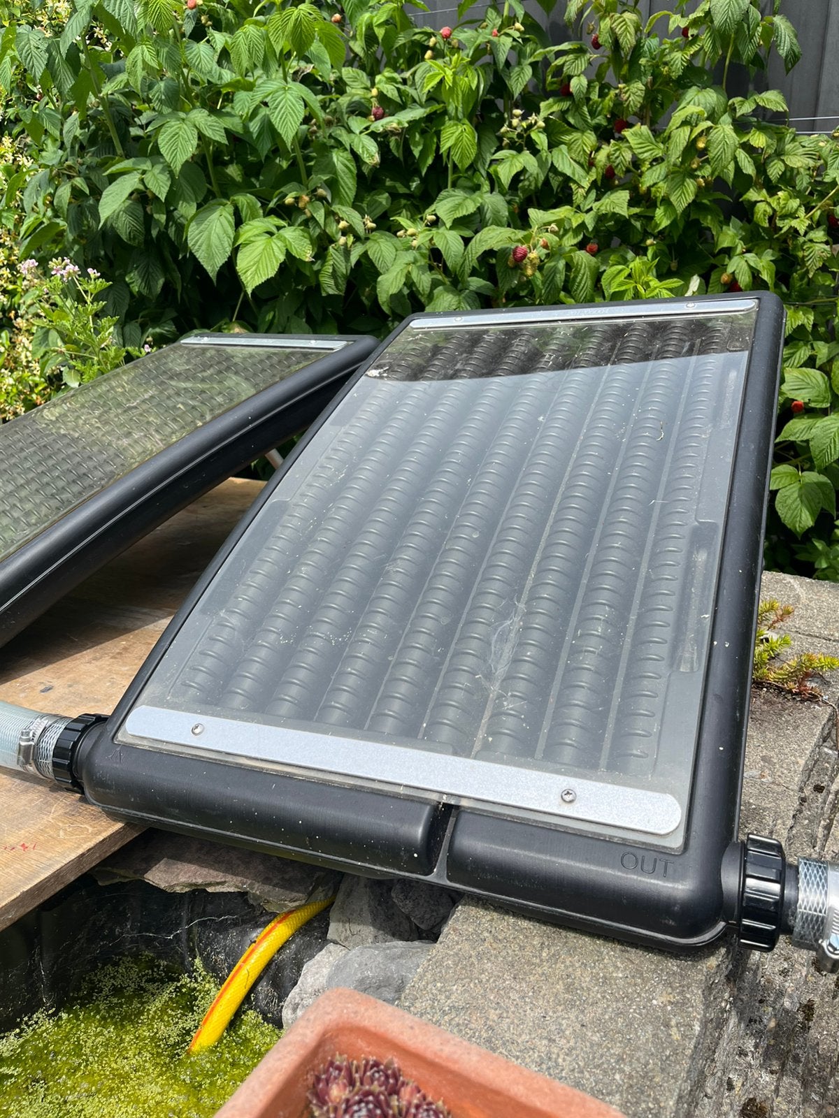 2 Zonnecollectoren, Tuin en Terras, Zwembad-toebehoren, Ophalen, Zo goed als nieuw