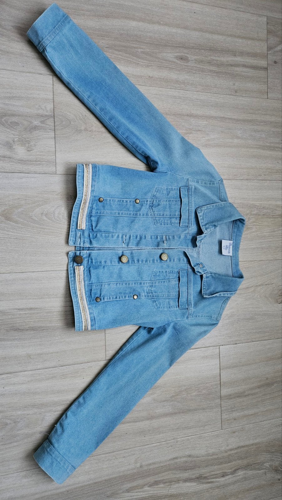 Diamante blu jeansvest maat 10, Meisje, Trui of Vest, Ophalen of Verzenden, Zo goed als nieuw