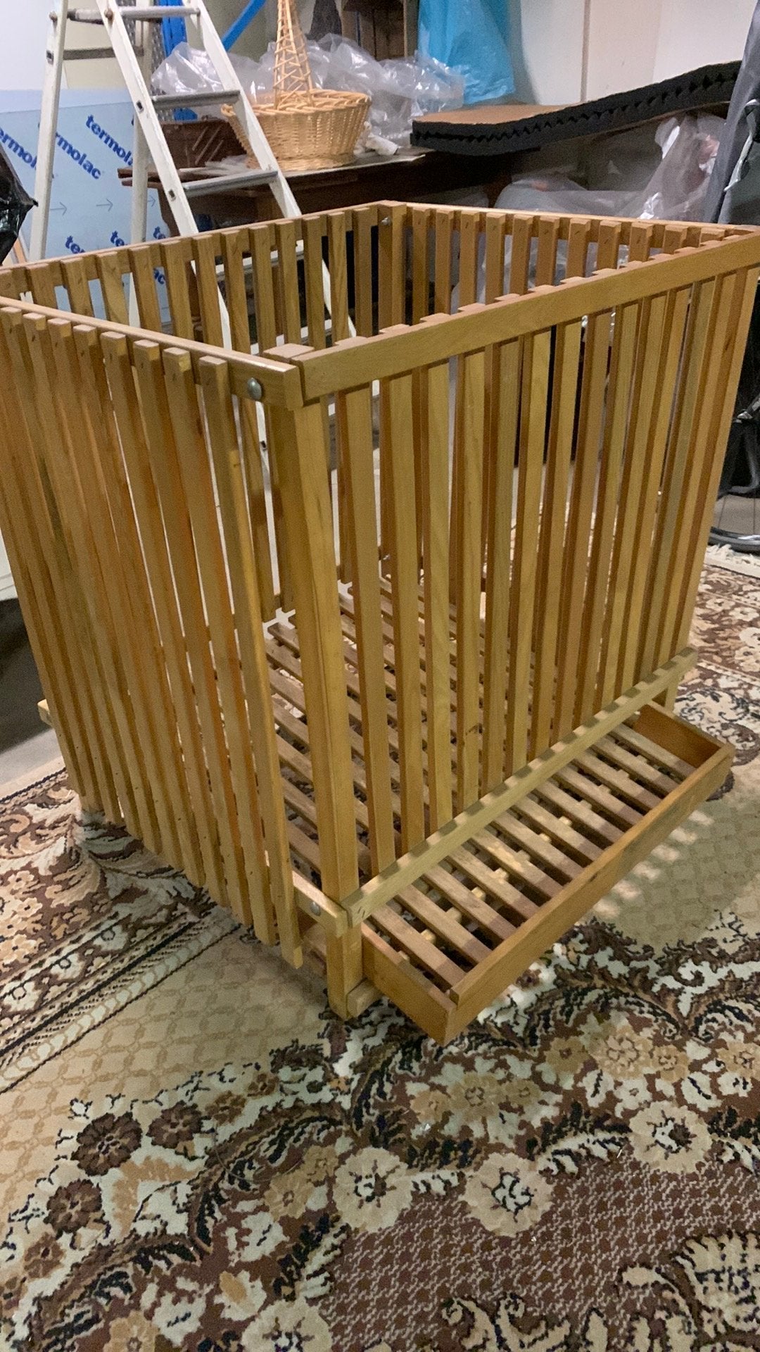 Houten aardappelbak, Ophalen