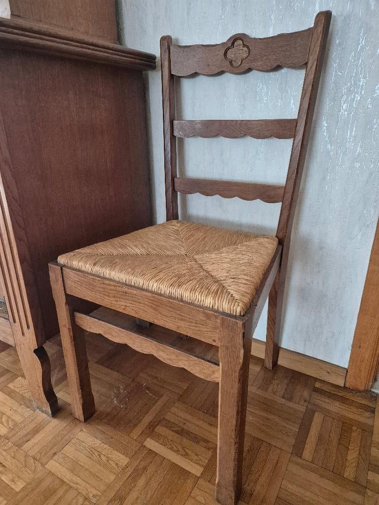 Vintage eetkamer, Huis en Inrichting, Ophalen, Gebruikt, Mechelse vintage, 6 tot 8 stoelen