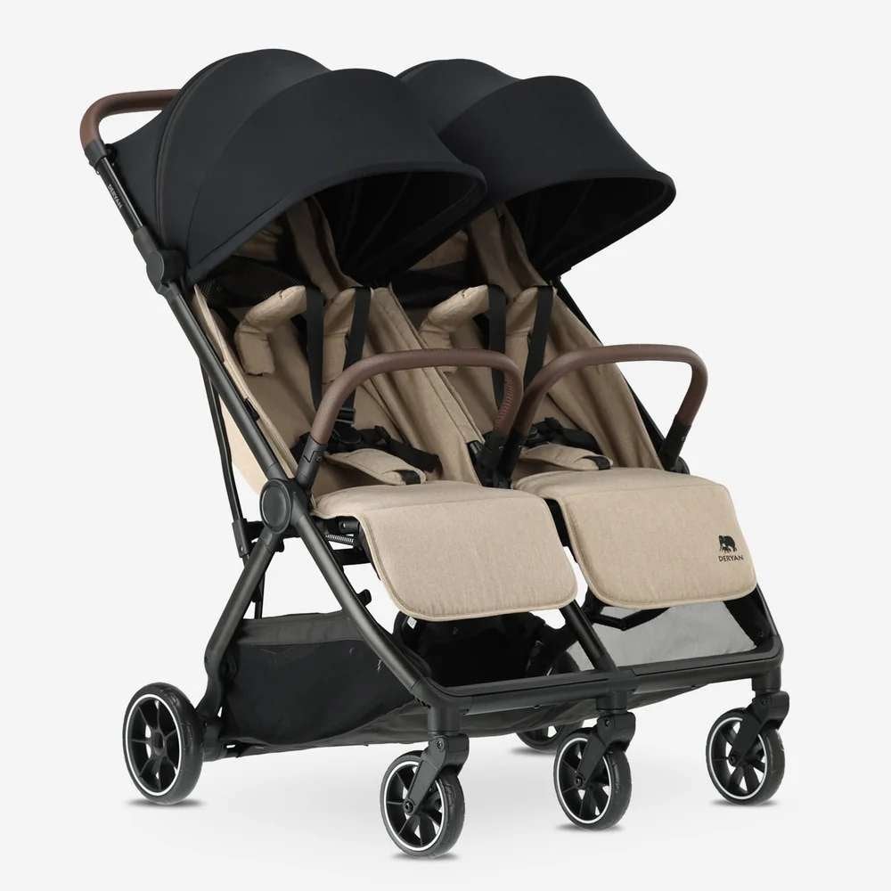 DERYAN Rolo X2 V2 Duo Buggy – 0-4 Jaar - Nougat, Enlèvement ou Envoi, Comme neuf, Autres marques, Protection de pluie