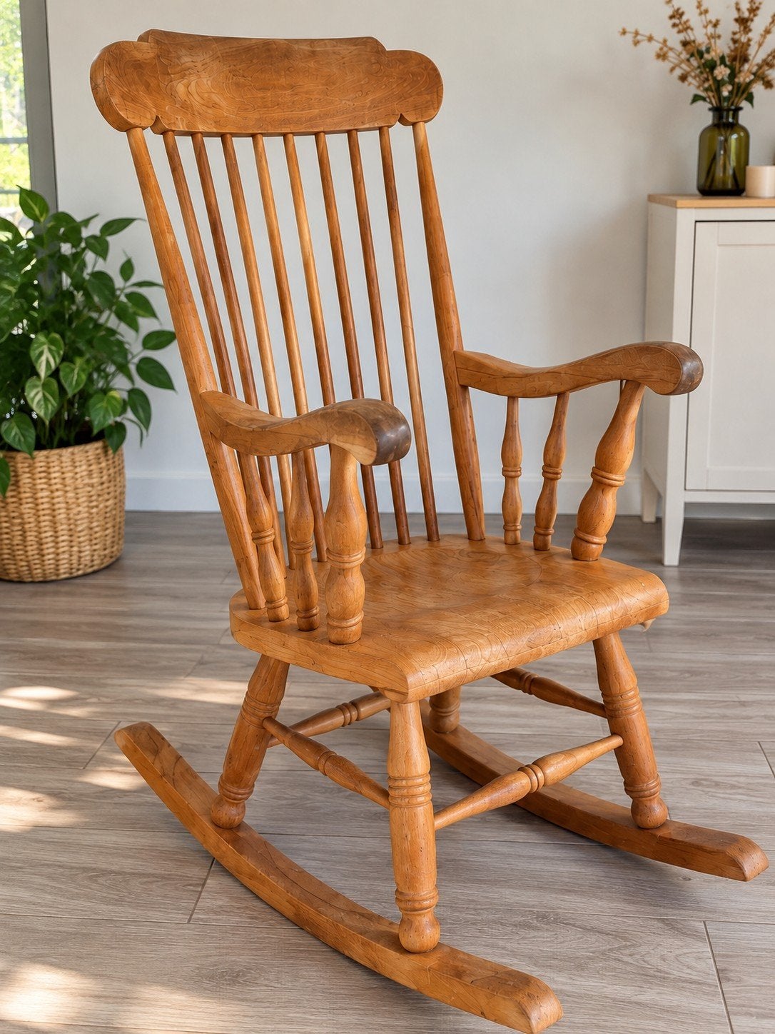 Vintage teakhouten schommelstoel – G&S, Enlèvement