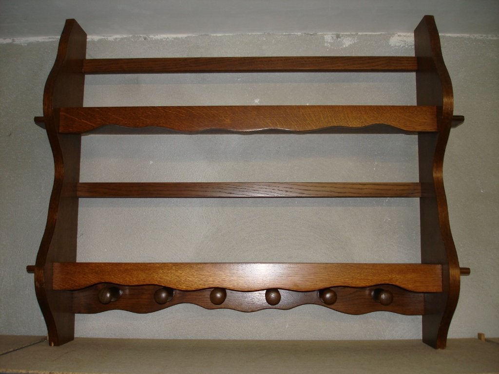 Prachtige eiken kapstok met 6 haken en hoedenplank., Huis en Inrichting, Woonaccessoires | Kapstokken, Gebruikt, Minder dan 100 cm