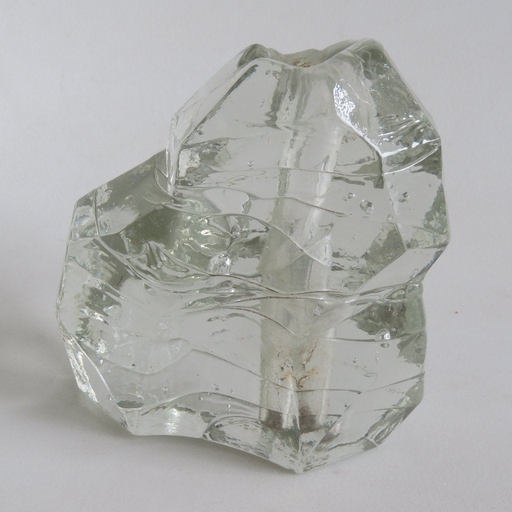 Walther-design Glas Solifleur Ijsberg stijl jaren 70, Antiek en Kunst, Ophalen of Verzenden