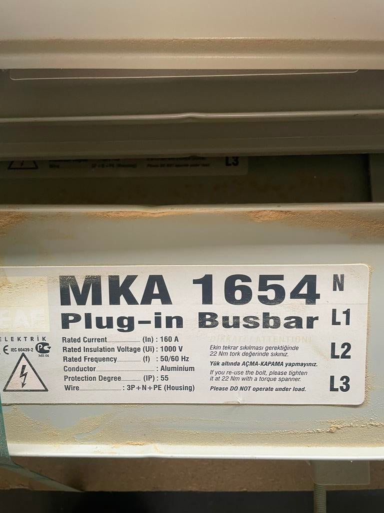 Stroominstallatie BUSBAR, Enlèvement