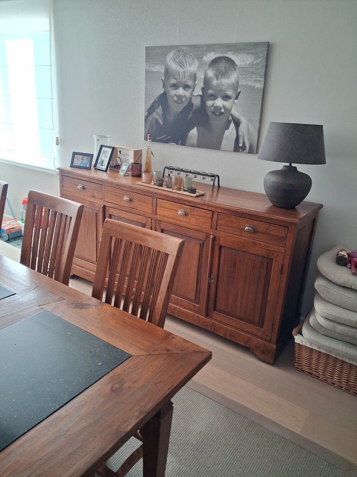 Eetkamer teak hout, Ophalen