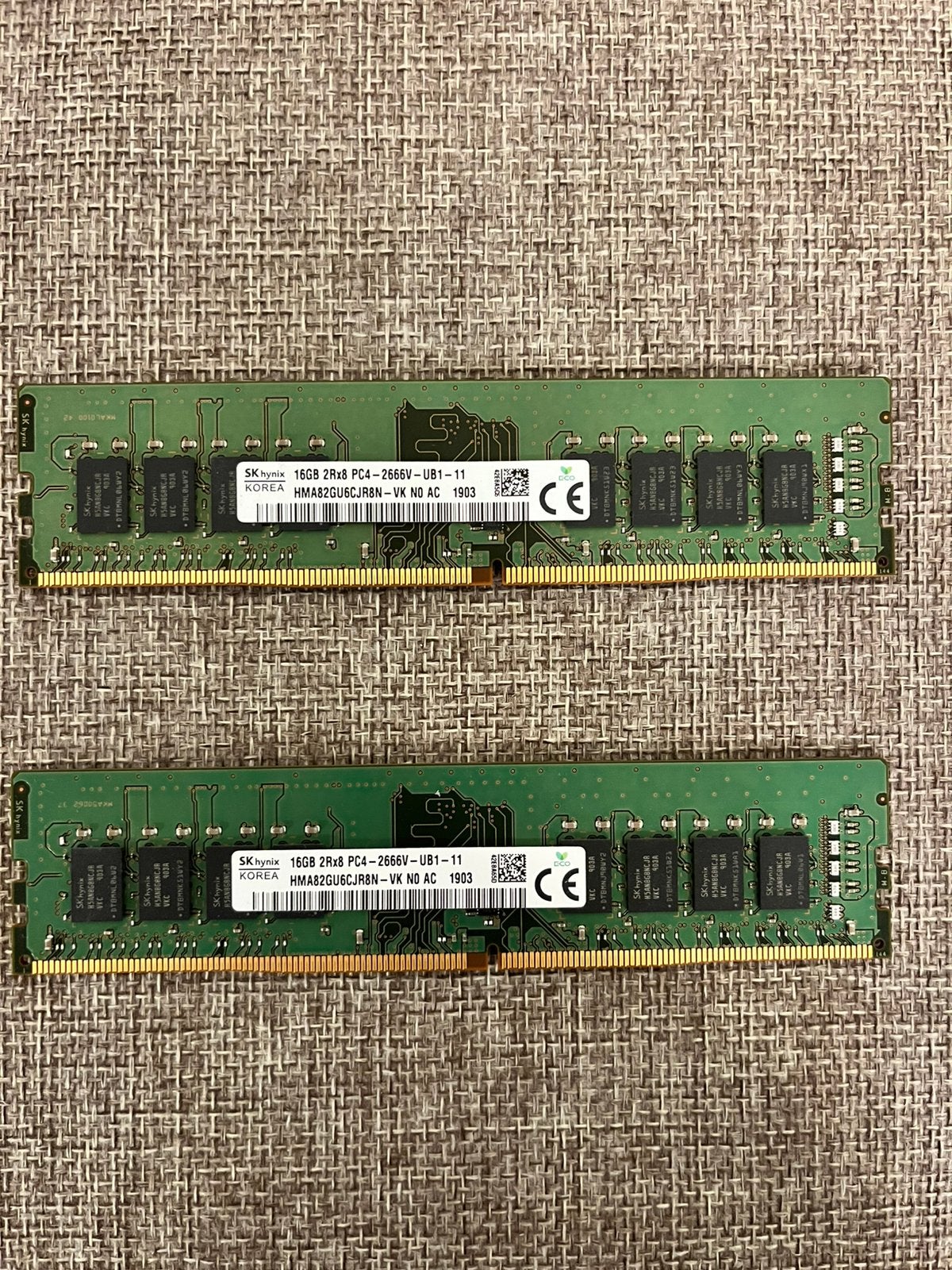 16gb DDR4(x2) SK Hynix, Computers en Software, RAM geheugen, Ophalen of Verzenden, Zo goed als nieuw, DDR4