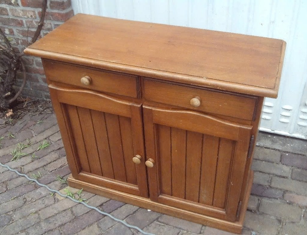 Joli bois avec 2 tiroirs et 2 portes - 87 x 35 x 74, Maison & Meubles, Enlèvement, Comme neuf