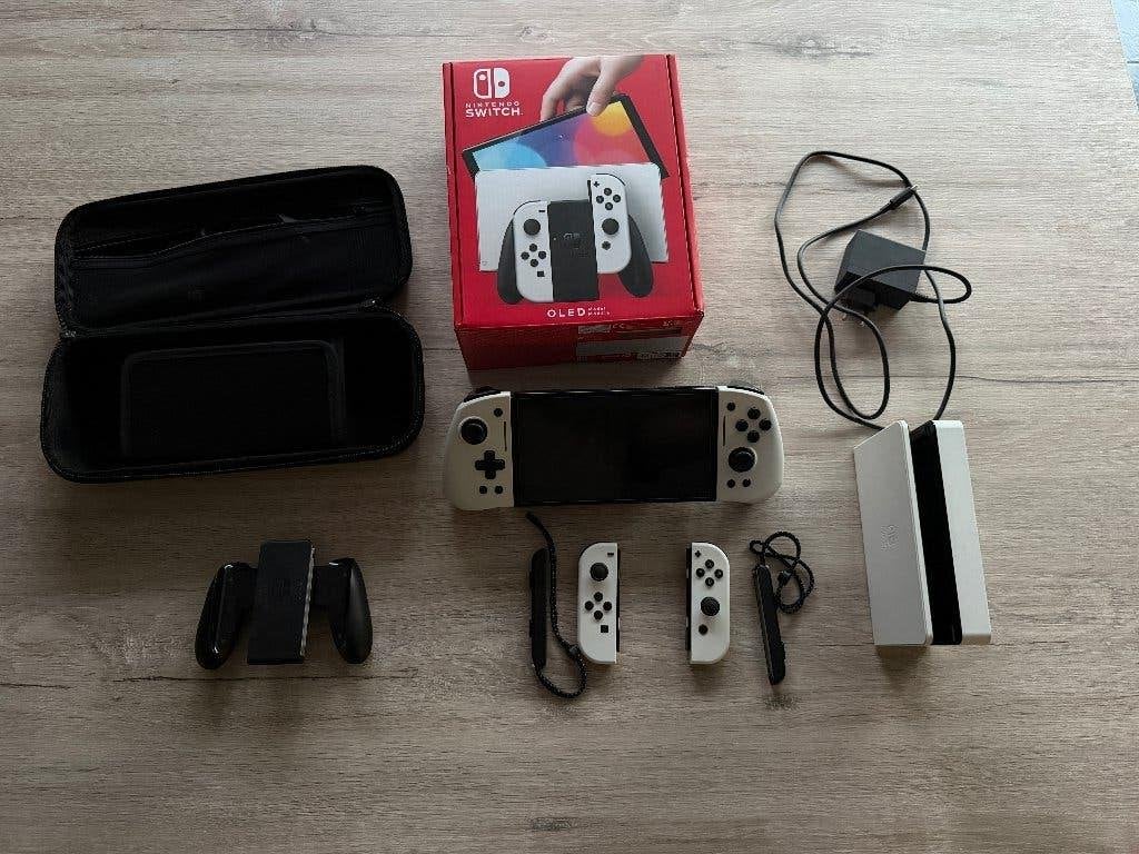 Nintendo Switch OLED + toebehoren, Switch OLED, Avec disque dur, Comme neuf, Enlèvement