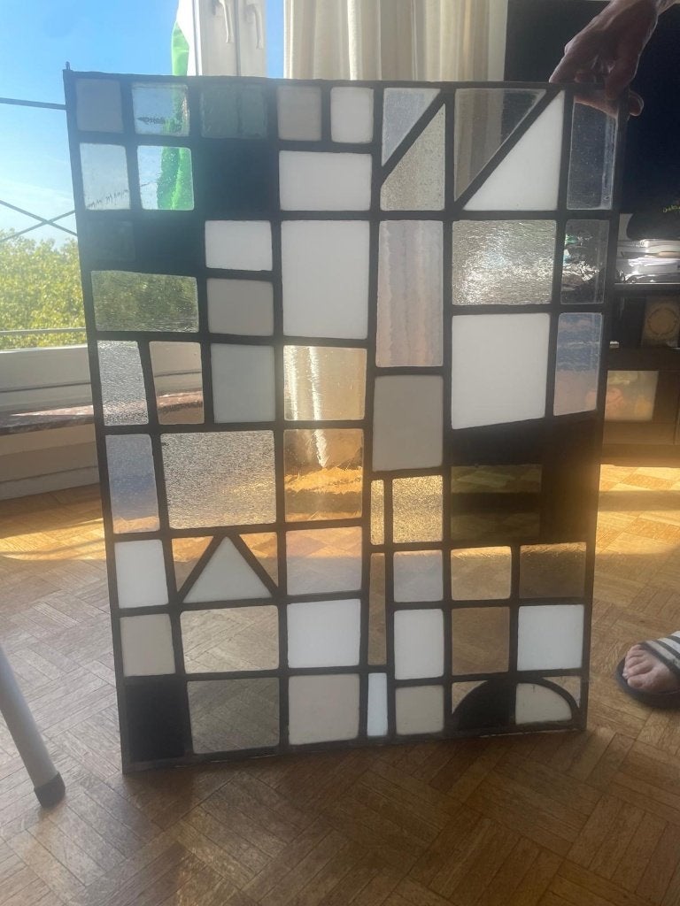 FRAAI 'GLAS IN LOOD RAAM ' +- 1960, Antiek en Kunst, Meerkleurig, 80 cm, Object, Ophalen