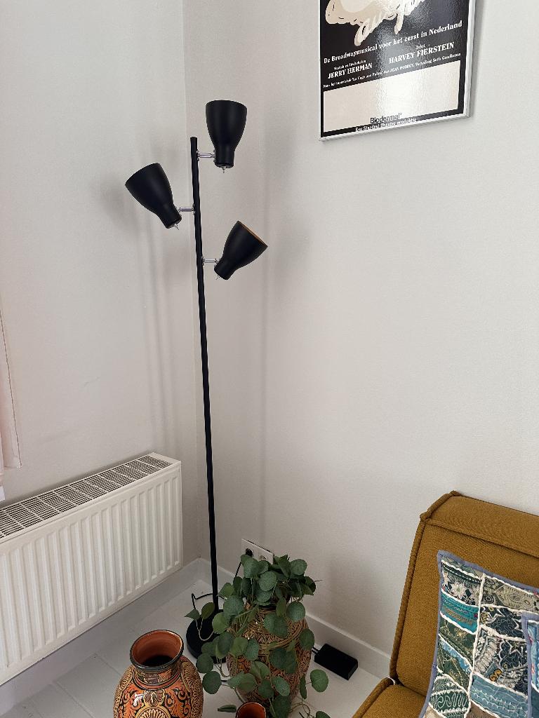 home sweet home vintage vloerlamp, Ophalen, Zwart, Zo goed als nieuw, 50 cm of meer