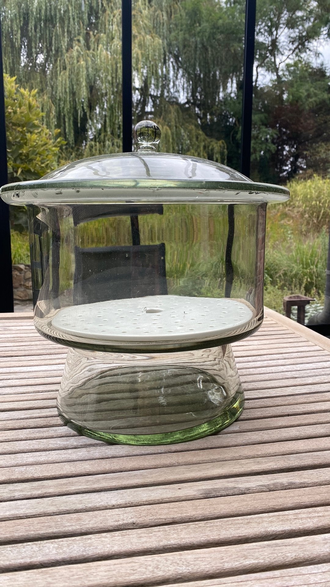 Antieke glazen kaasstolp, Enlèvement, Comme neuf