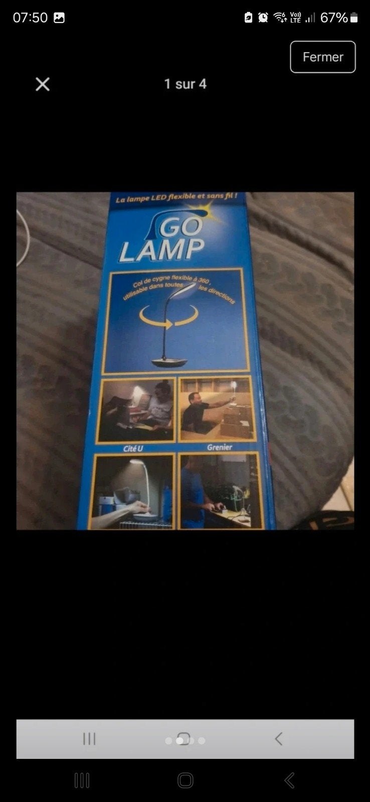 lampe go, Enlèvement