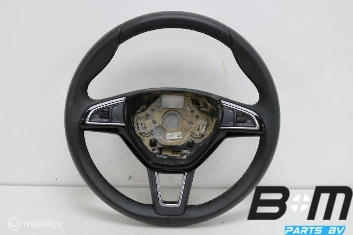 Multifunctioneel leder stuur Skoda Fabia 3 5E0419091BQ CWE, Gebruikt