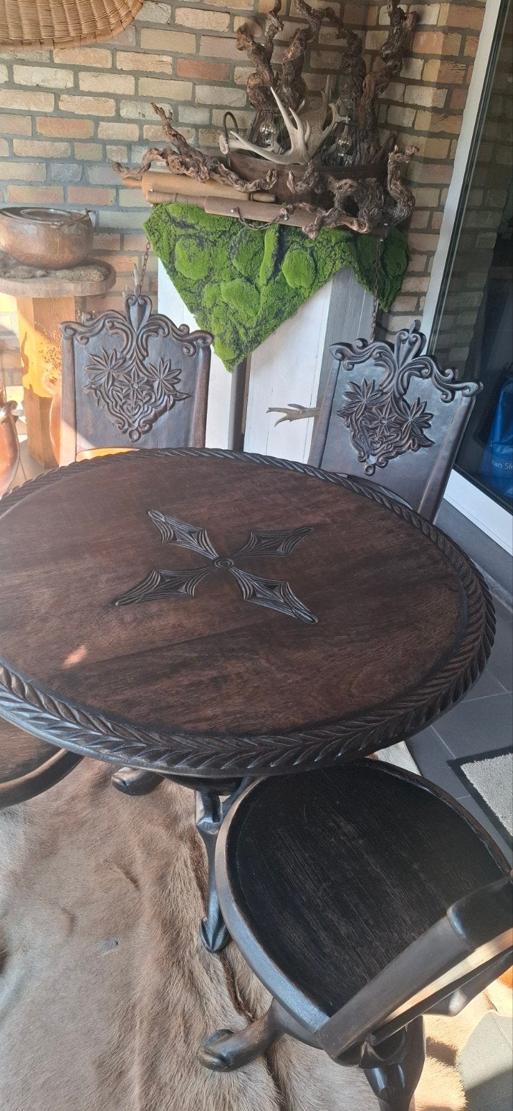 Oude tafel,specisl, Tuin en Terras, Tuintafels, Ophalen, Hout