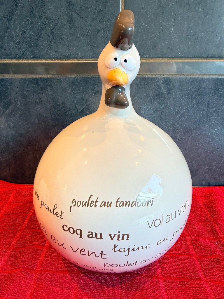 Grande tirelire poule droite J-Line vol au vent brune, Enlèvement ou Envoi, Comme neuf, Animal de ferme, Statue ou Figurine