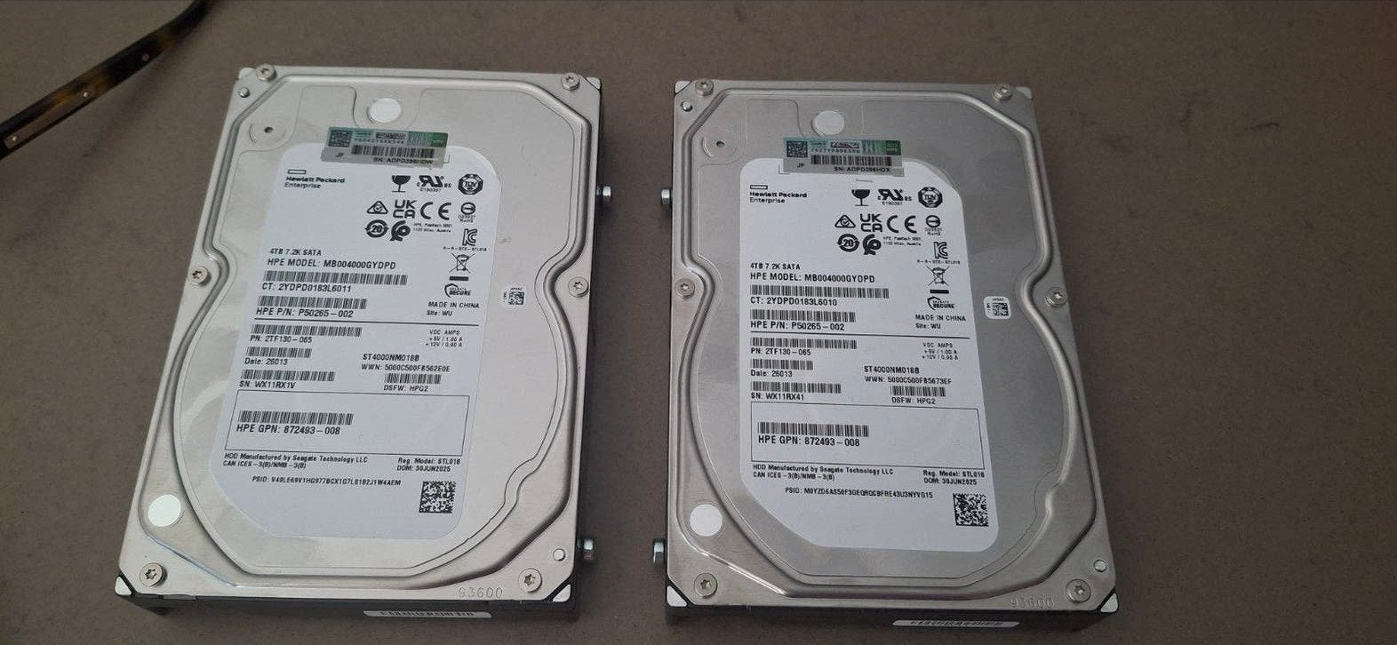 2 x Hp sata disk 4TB 7.2k nieuw, Computers en Software, Harde schijven, Ophalen, SATA