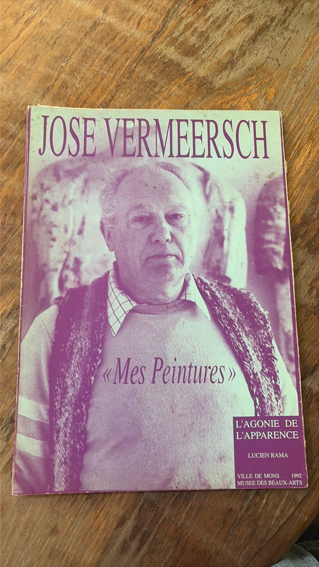 gesigneerd boek José Vermeersch originele tekening (1992), Ophalen of Verzenden, Foto, Gesigneerd