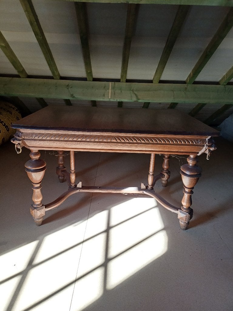 Table rectangulaire travaillée, Enlèvement, Utilisé, 50 à 100 cm, Chêne