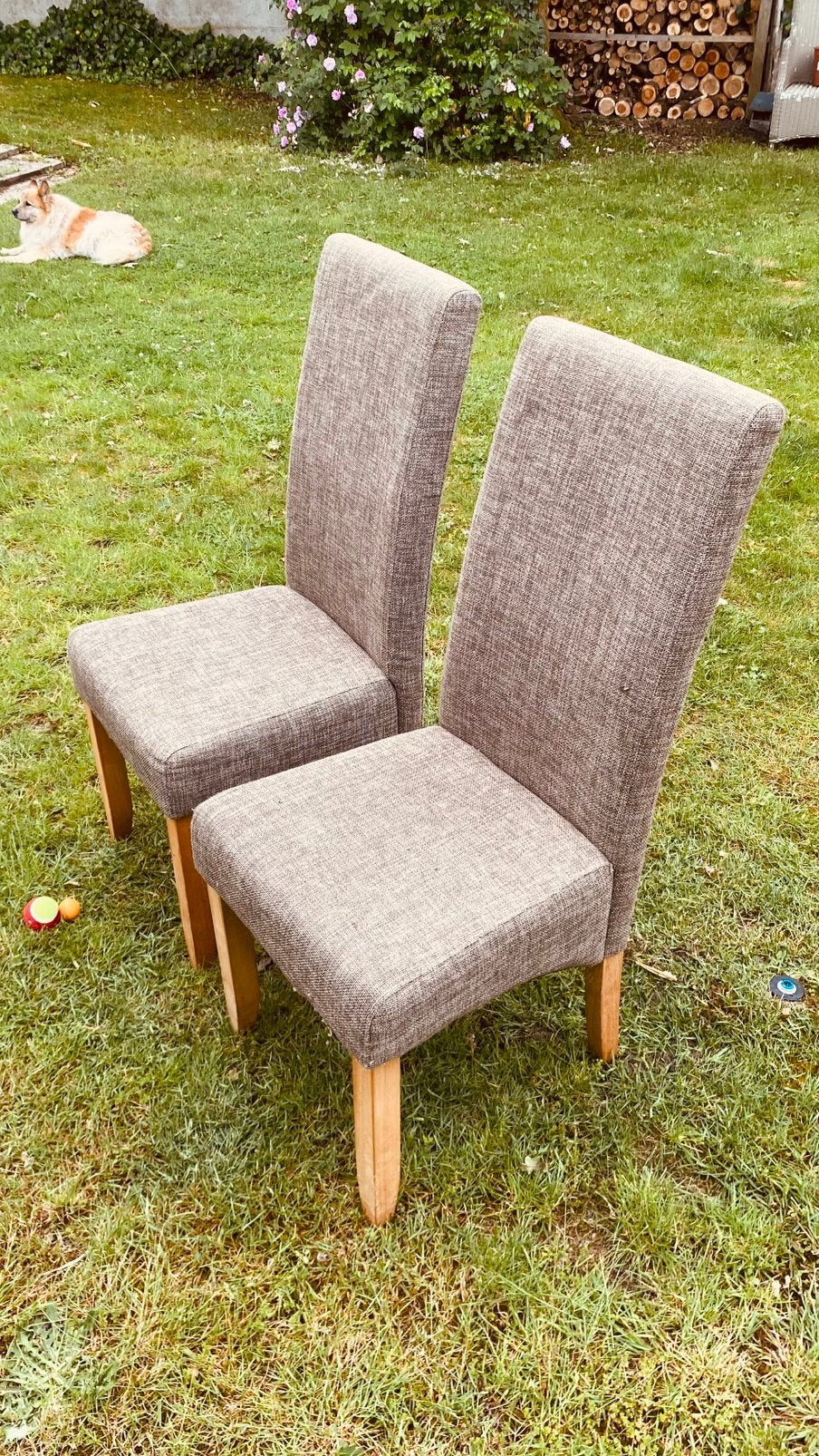 6 eetkamerstoelen, Ophalen, Zo goed als nieuw, Stof