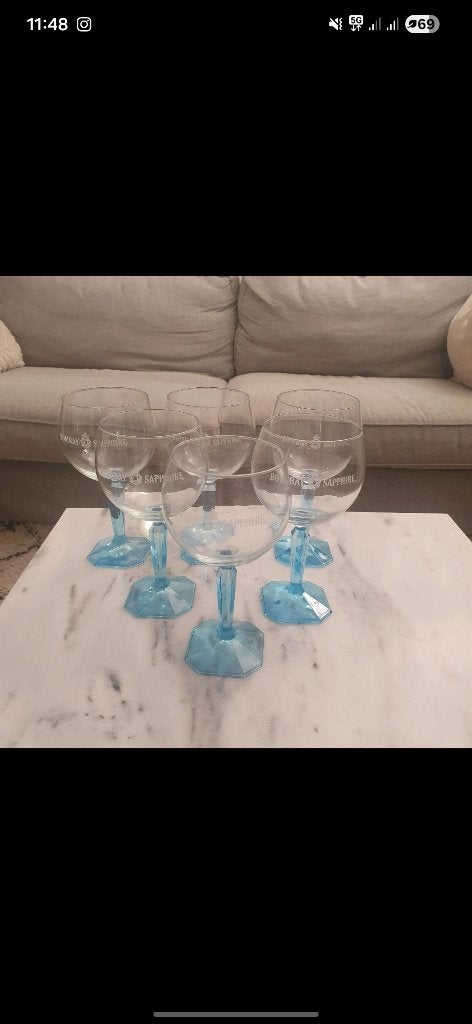 6 verres gin tonic bombay saphire, Collections, Enlèvement, Comme neuf, Autres types