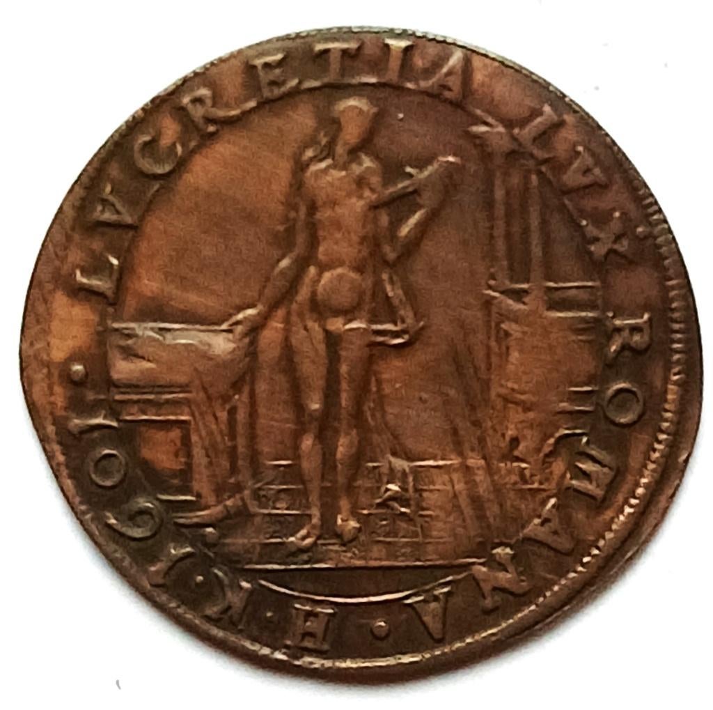 rekenpenning Lucretia's zelfmoord 1601 Hans Krauwinckel 2, Ophalen of Verzenden, Overige materialen