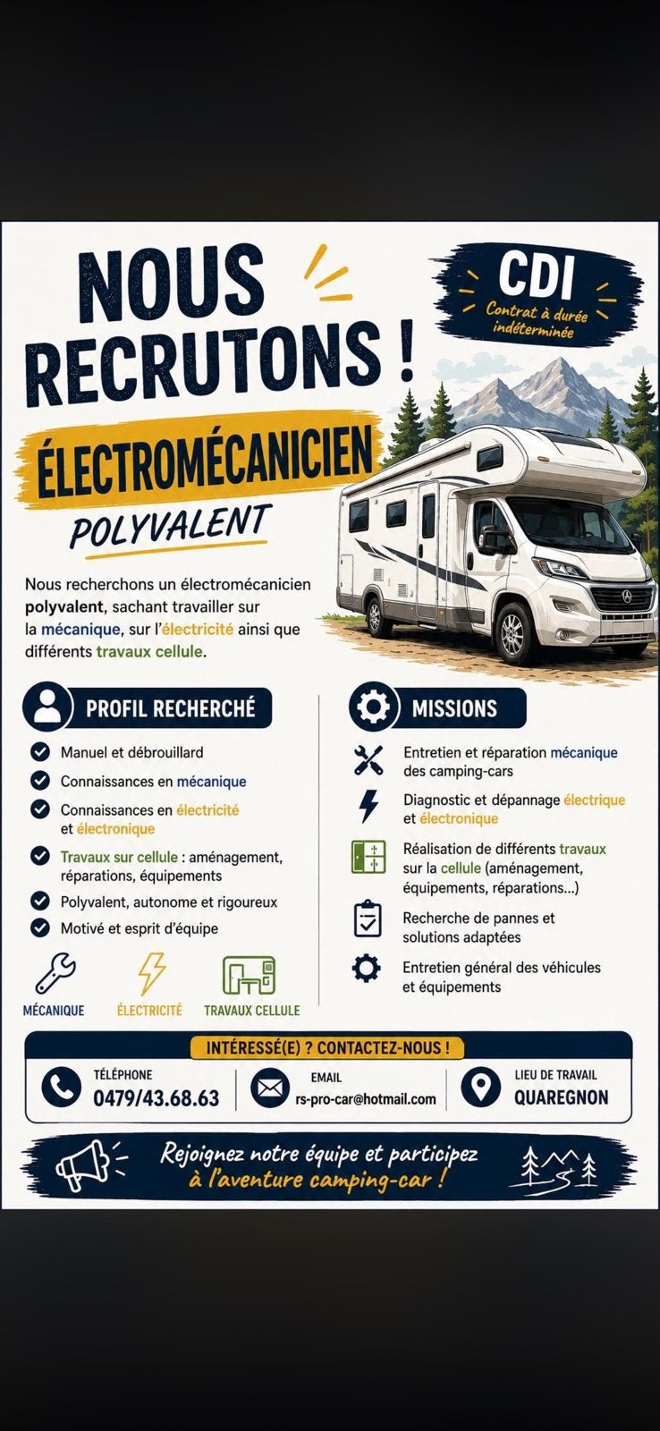 Recherche ÉLECTROMÉCANICIEN, Offres d'emploi