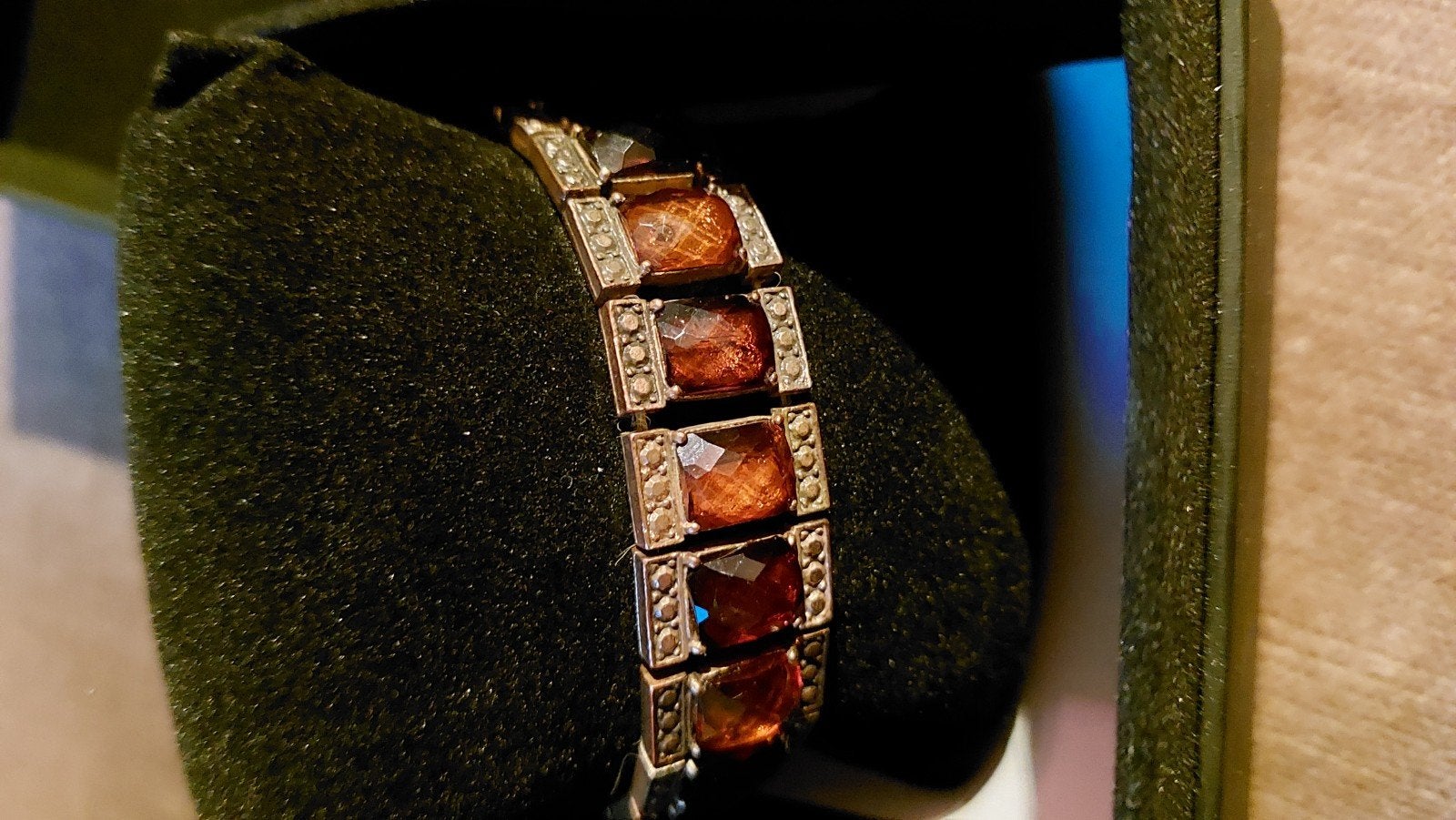 Bracelet en citrine Jean Bellecour, Handtassen en Accessoires, Overige materialen, Gebruikt, Bruin, Ophalen of Verzenden