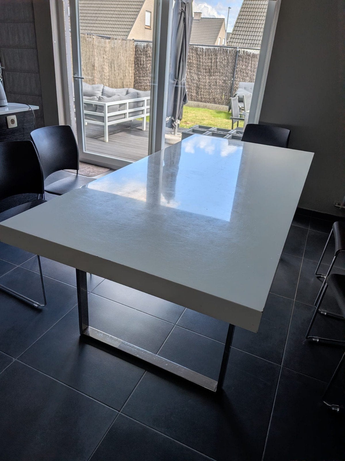 Eettafel wit gelakt – 210 x 100 cm, Ophalen