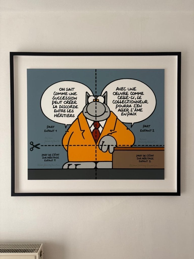 Geluck Le chat sérigraphie ' Succession ' échange possible, Sérigraphie, Autres sujets, Numéroté, Enlèvement