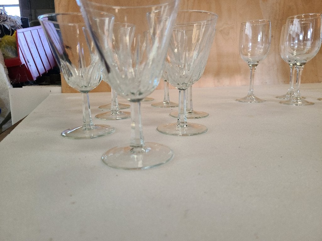 8 vintage wijnglazen, Antiek en Kunst, Antiek | Glaswerk en Kristal, Ophalen of Verzenden