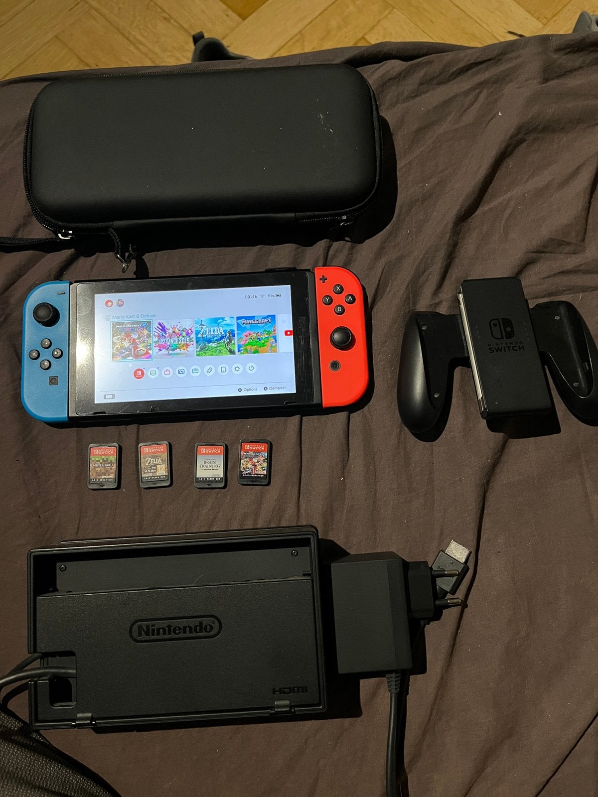 Nintendo Switch V2 + Zelda, Mario, housse,.., Switch 2019 Upgrade, Enlèvement, Utilisé, Avec jeux