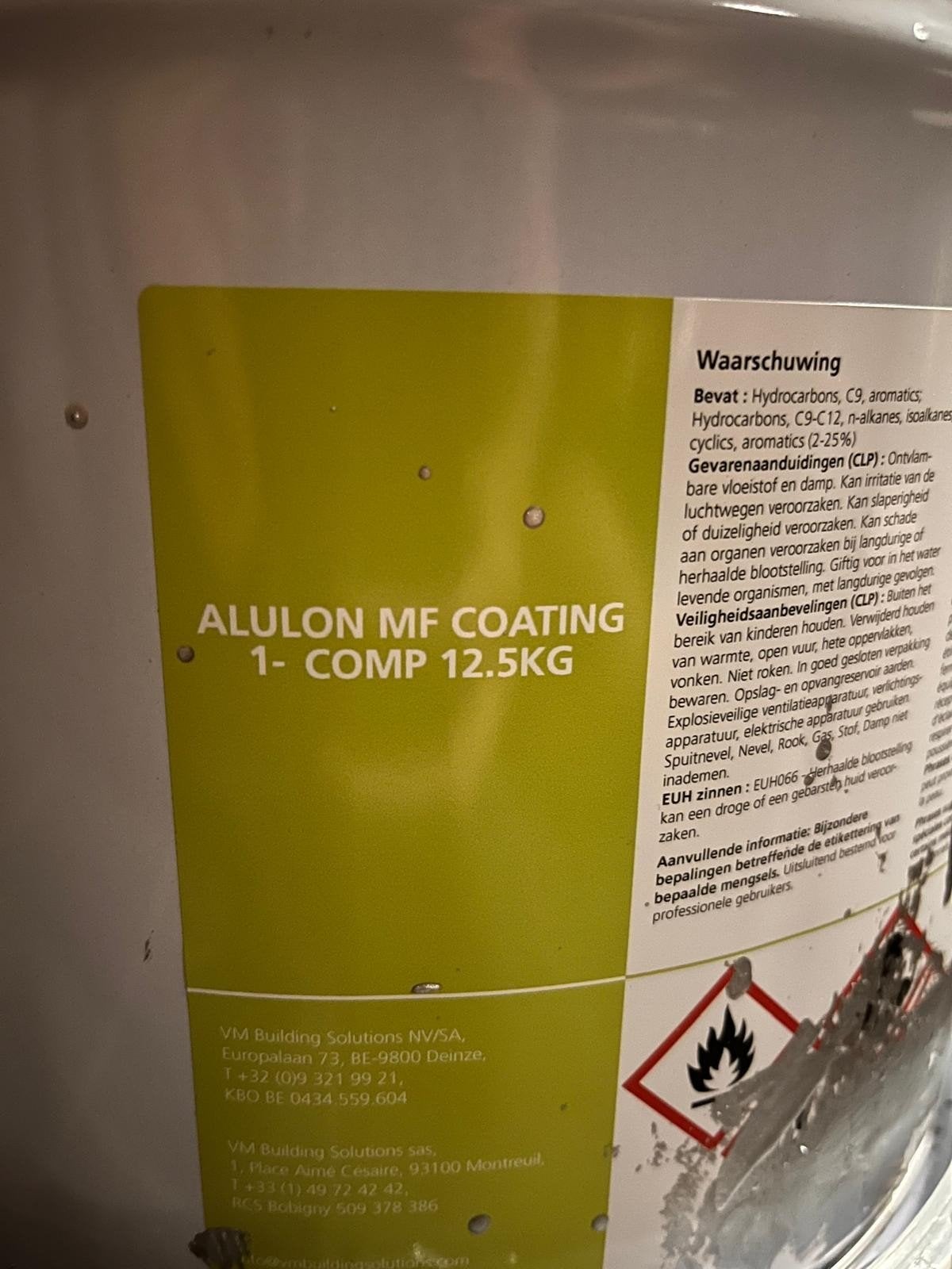 Alulon mf coating 1,5 emmer, Doe-het-zelf en Bouw, Verf, Beits en Lak, 15 tot 20 liter, Ophalen, Nieuw, Verf
