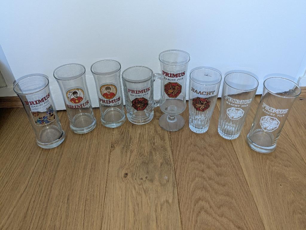 Verres anciens bière Primus brasserie Haacht, Enlèvement