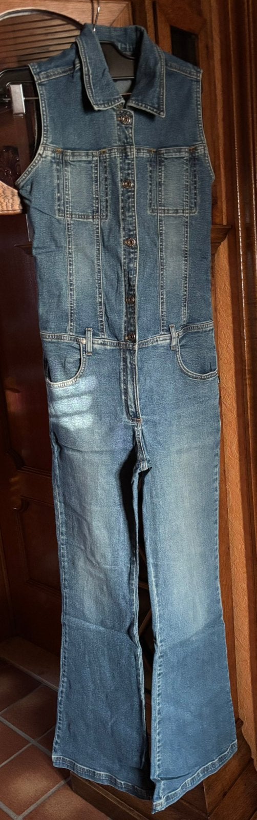 Jeans/denim jumpsuit L Wonder Woman., Kleding | Dames, Ophalen of Verzenden, Zo goed als nieuw, Maat 42/44 (L), Blauw