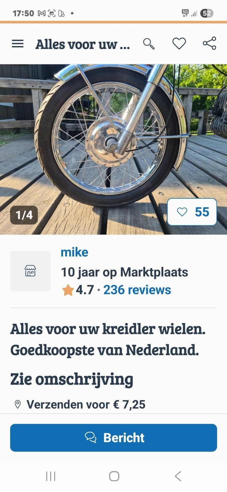 zoek een voorspatbord voor kreidler bufeltank als op foto, Ophalen of Verzenden