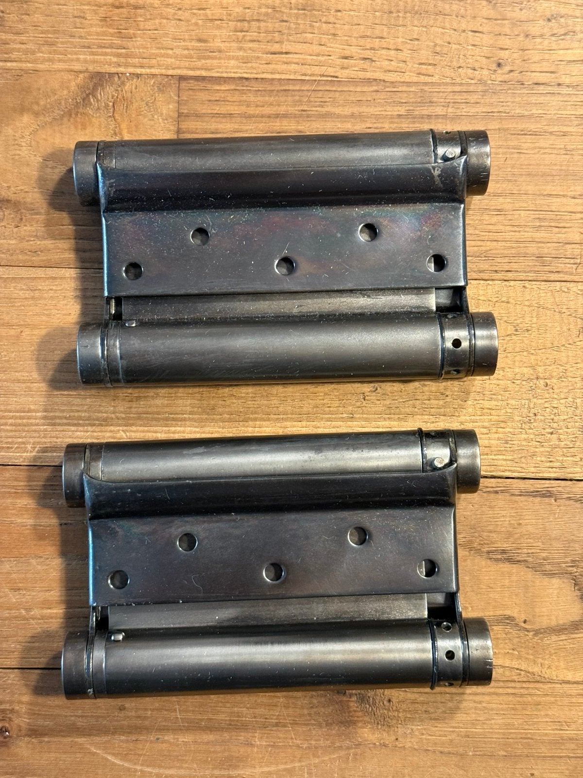 Zware Dubbelwerkende Bommerscharnieren / (Set van 2) – 14 cm, Doe-het-zelf en Bouw, Ophalen of Verzenden, Zo goed als nieuw, 100 tot 250 mm