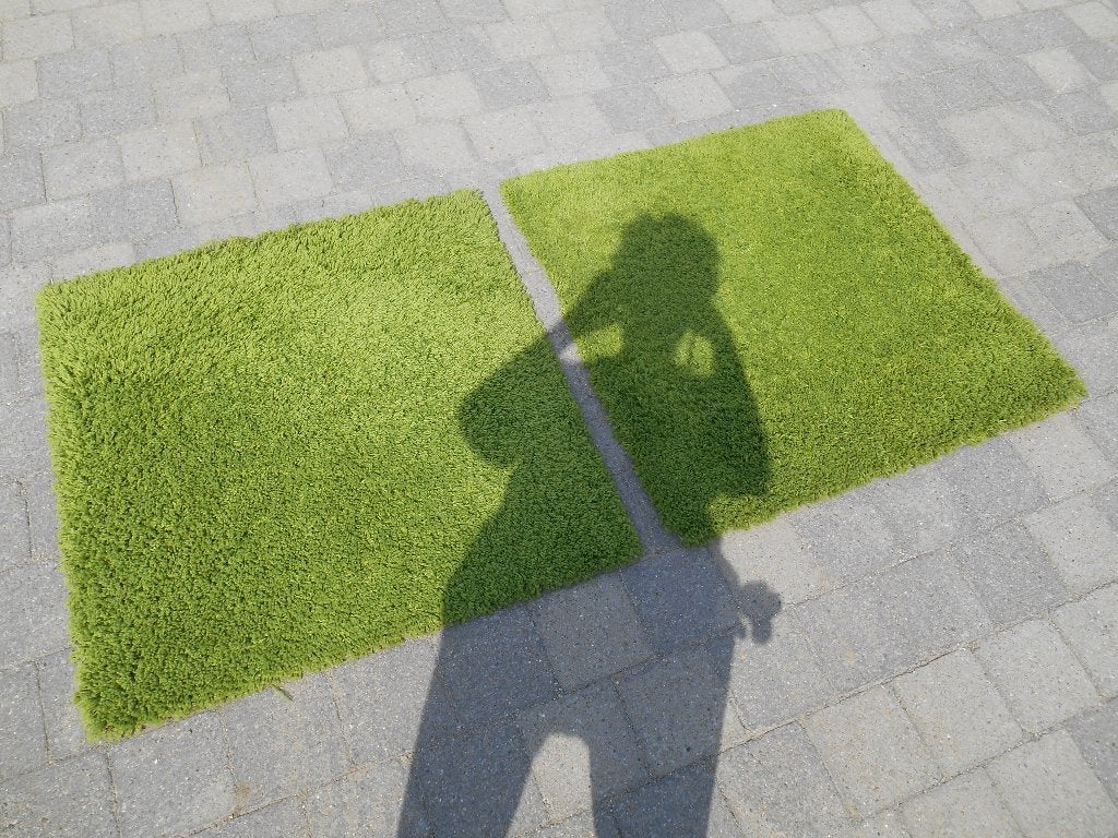 2 Tapis vert citron, Enlèvement ou Envoi, 50 à 100 cm, Vert, 50 à 100 cm