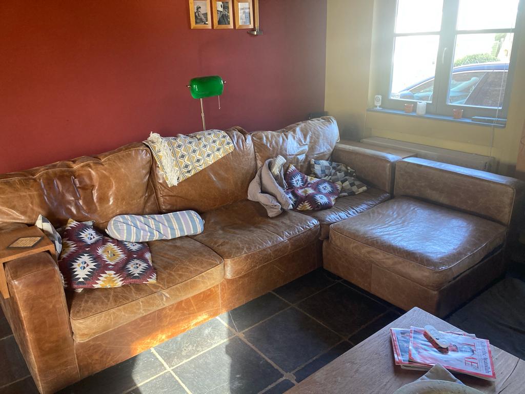 fauteuil en cuir, Maison & Meubles, 125 cm ou plus, 150 cm ou plus, Enlèvement, Utilisé