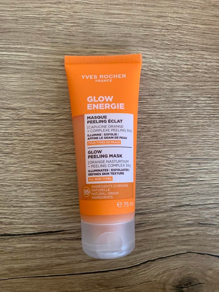 Yves rocher glow energie peeling mask 75 ml, Ophalen of Verzenden, Nieuw, Gehele gezicht, Verzorging