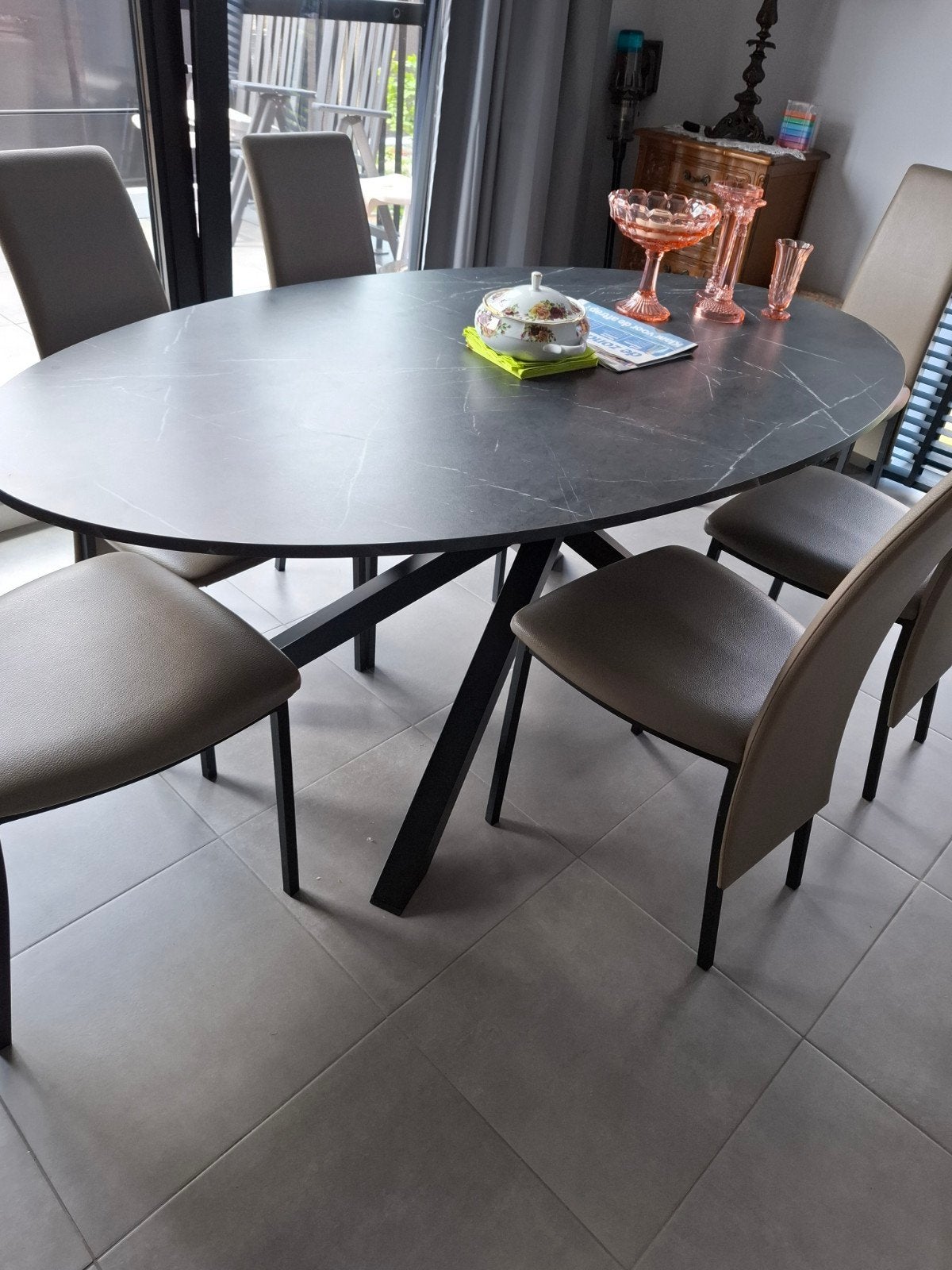Ovale tafel, Huis en Inrichting, Tafels | Eettafels, Ophalen, Ovaal