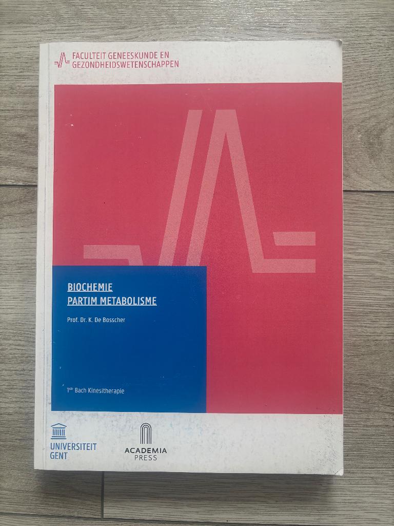 Boek Biochemie Partim Metabolisme, Boeken, Ophalen of Verzenden, Zo goed als nieuw, Hoger Onderwijs, Prof. Dr. K. De Bosscher