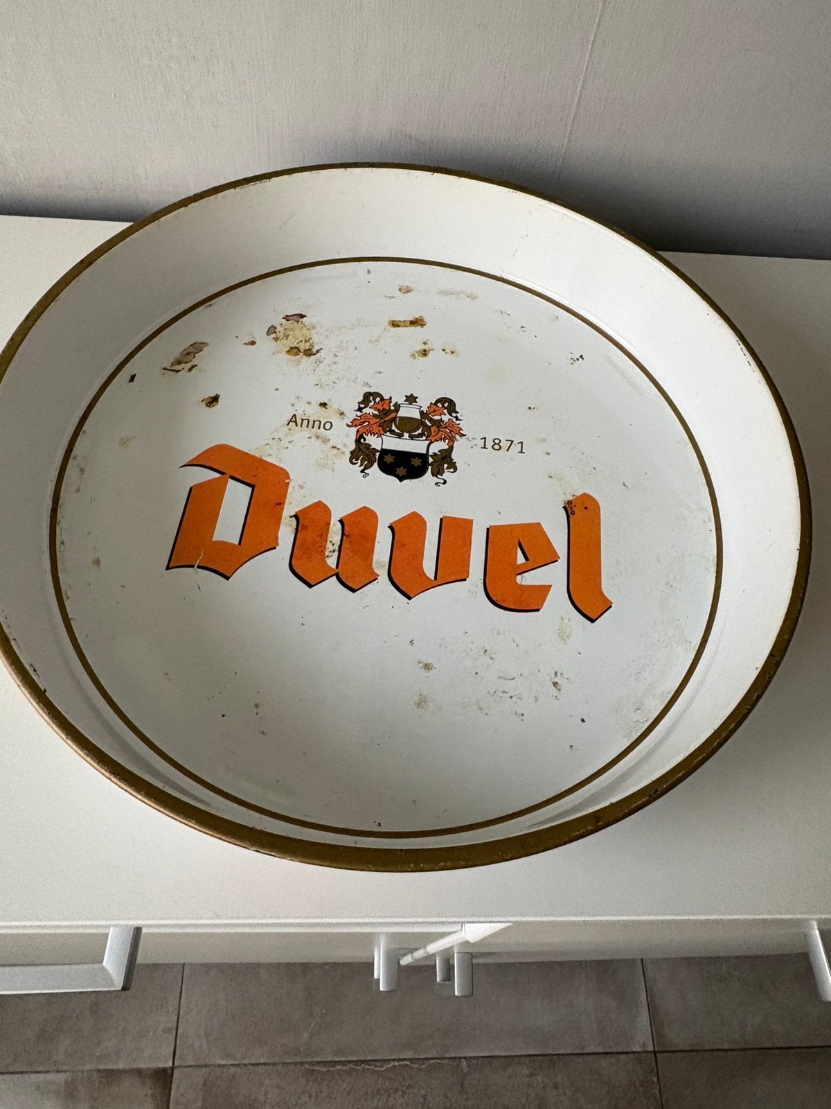 Metalen dienblad van DUVEL, Verzamelen, Ophalen of Verzenden, Gebruikt, Duvel