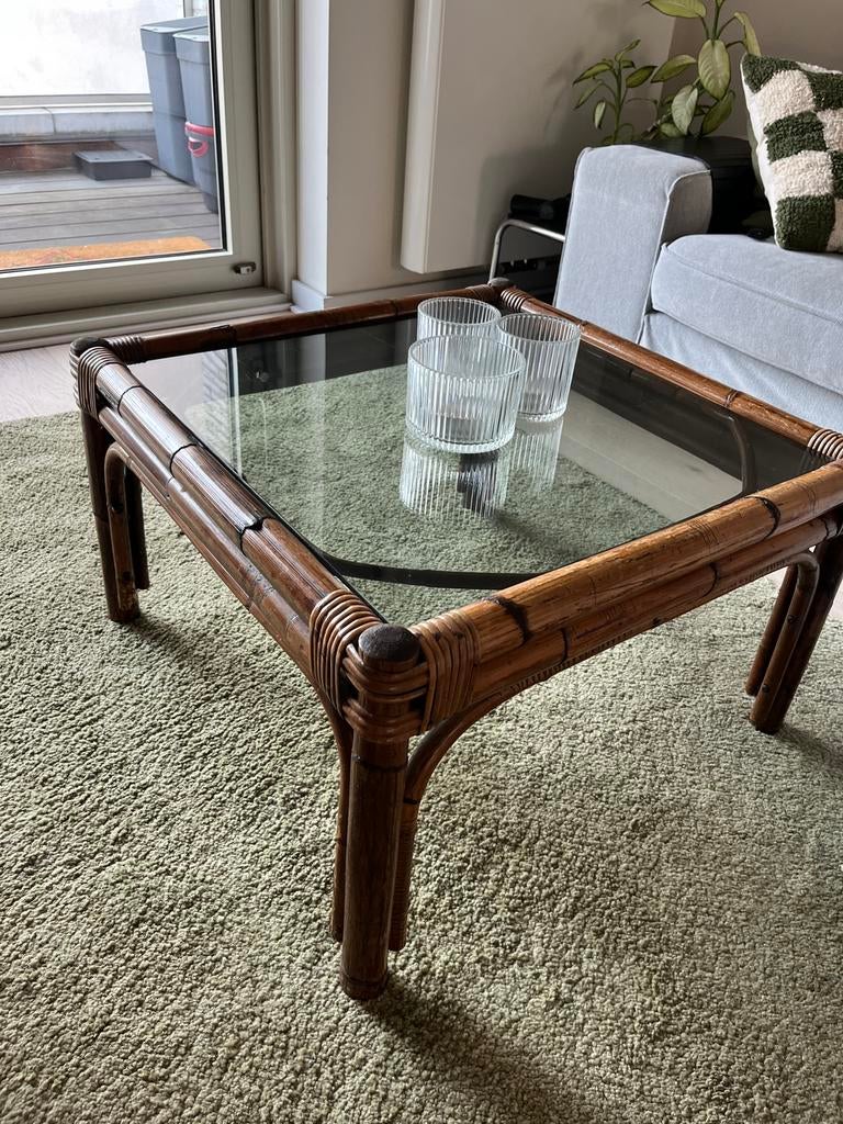 Vintage rotan salontafel, Antiek en Kunst, Ophalen