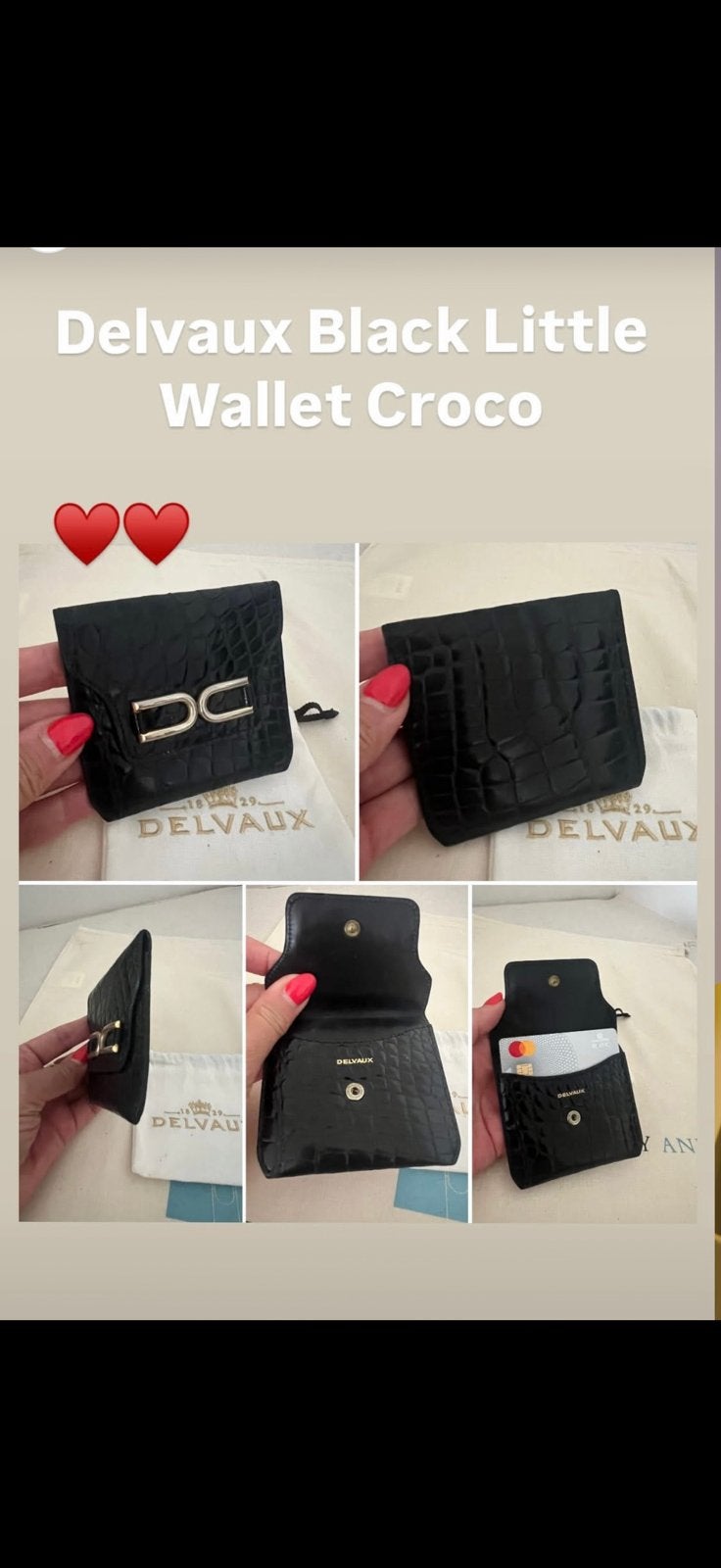 Delvaux little black croco wallet, Handtassen en Accessoires, Ophalen, Zo goed als nieuw