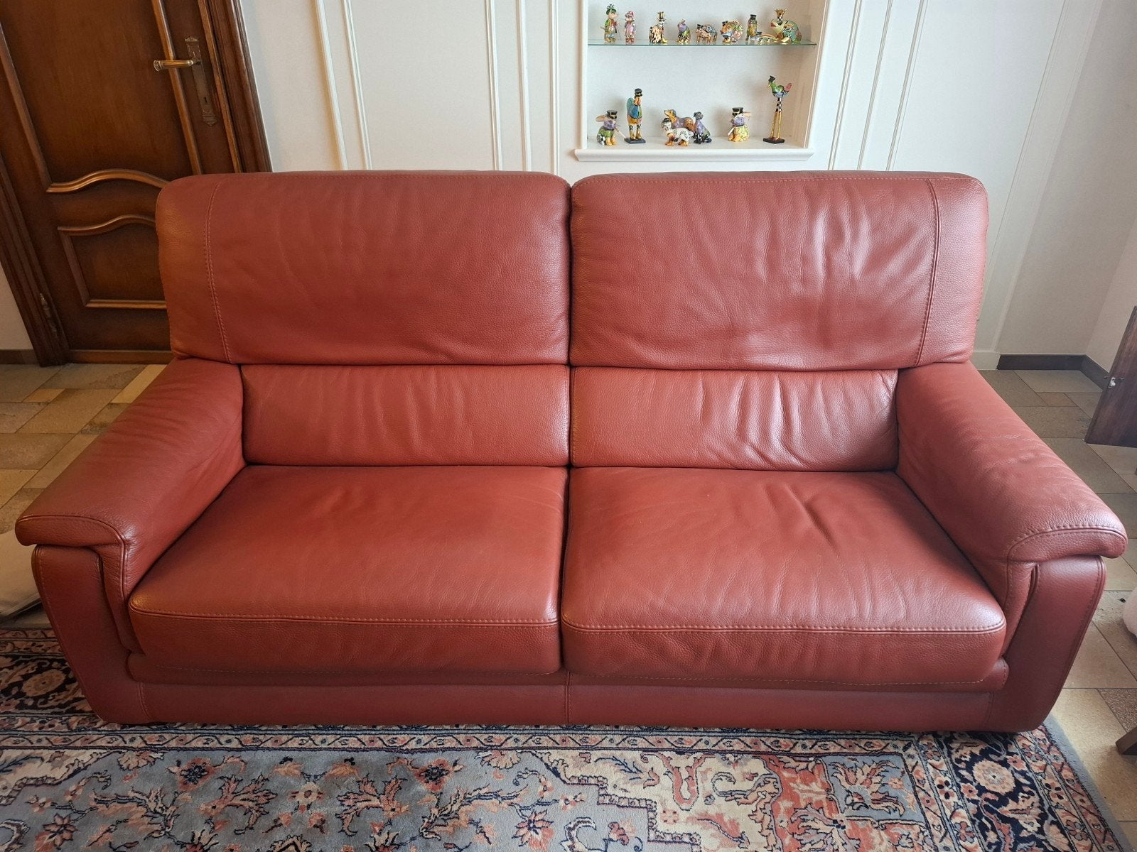 Lederen salon calvados, Ophalen, Gebruikt, Leer