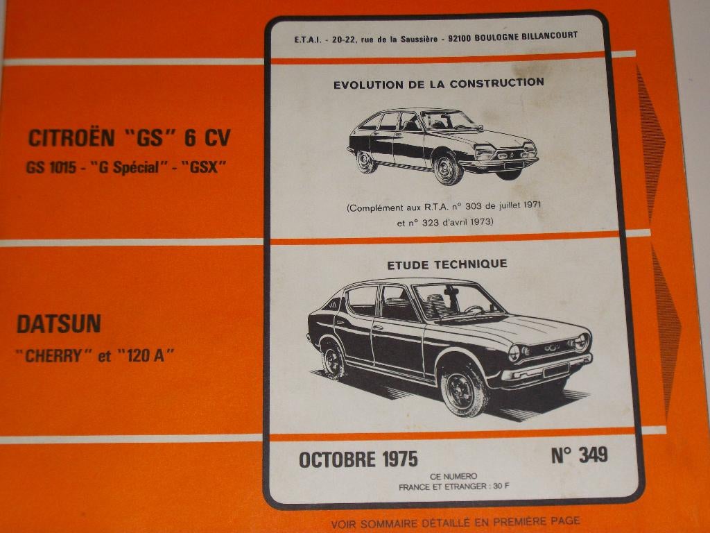 revue technique datsun cherry 120A de 1974-1979, Ophalen of Verzenden